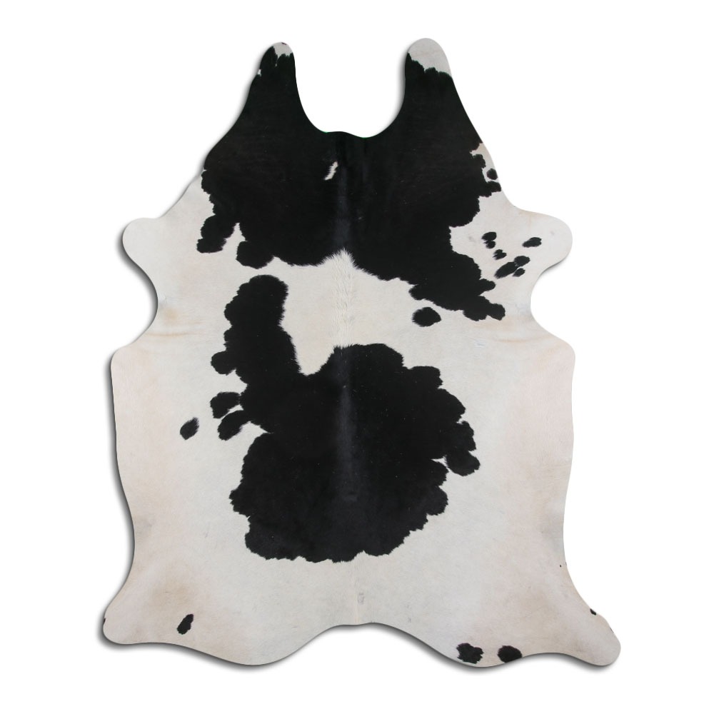 Tappeto mucca Rom, nero bianco, pelle vera e decorativa